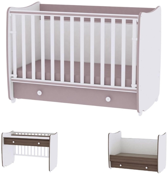 Lorelli 'Dream' Babybett umbaubar zu Schreibtisch, mit Schaukelfunktion, Melamin-Spanplatte beige, 60x120 cm