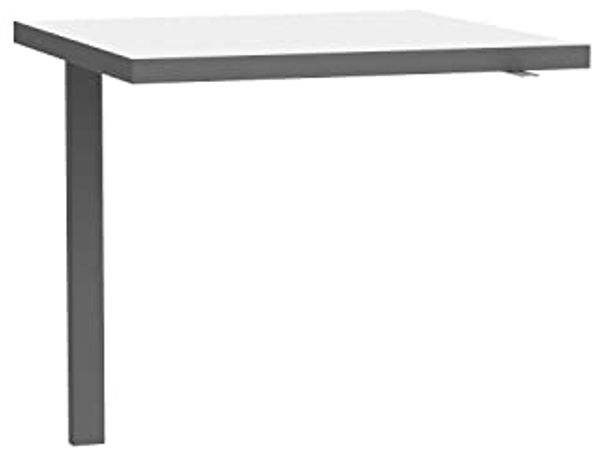 FORTE Keflavik Schreibtisch, Holzwerkstoff, Weiß/Schwarz, 75 x 74,1 x 75 cm