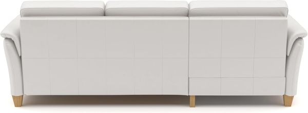 CAVADORE Leder-Eckcouch Palera mit Longchair / Landhaus-Sofa mit Federkern, Bettfunktion + Bettkasten / 244 x 89 x 163 / Leder Weiß Bild 6