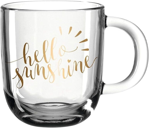 Leonardo Tasse Emozione hello sunshine, Glastasse, Becher, Kalk-Natron Glas, mehrfarbig, 400 ml, 046413