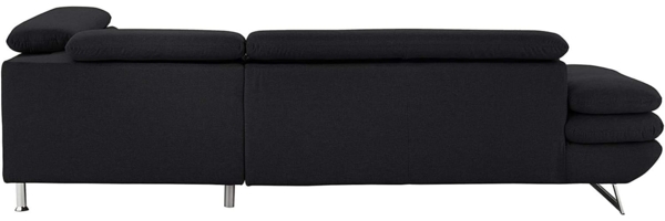 Mivano Ecksofa Prestige, Modernes Bettsofa in L-Form mit Ottomane und Schlaffunktion, Kopfteile und Armteil verstellbar, 265 x 74 x 223, Strukturstoff, schwarz Bild 7