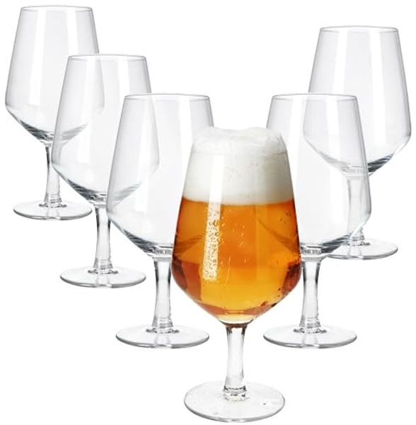 MamboCat Bierglas 6x Carré Bierglas 400ml Biergläser klar 0,4L Glas Bier-Kelch, Glas