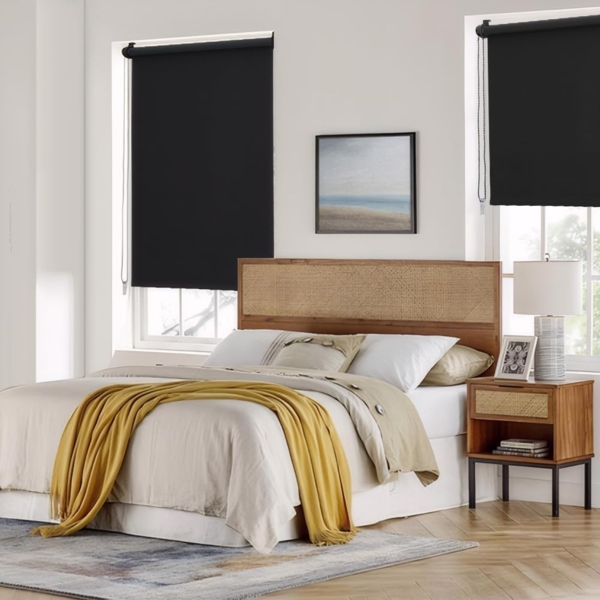 Sekey Verdunklungsrollo ohne Bohren Klemmfix 80 cm breit, Seitenzugrollo Hitzeschutz Sichtschutz und Sonnenschutz Wandmontage Deckenmontage Klemmrollo für Fenster & Tür, 80x160 cm, Schwarz Bild 9