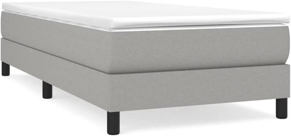 vidaXL Polsterbett, Stoff, 25,0 cm, Hellgrau, 80x200 cm, mit Lattenrost, Schwarz Bild 4