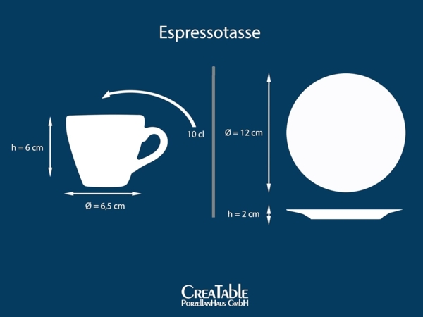 CreaTable Espressotasse Nature Collection Mediterran, Espresso-Set, 8-tlg, 8-tlg, Steinzeug, Handwerklicher Look, Vintage Bild 6