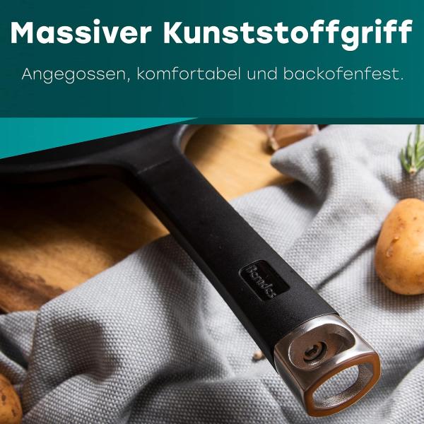 Berndes Edition 100 Schmorpfanne mit Deckel, Pfanne, Aluguss, Schwarz, 24 cm, 031625 Bild 5