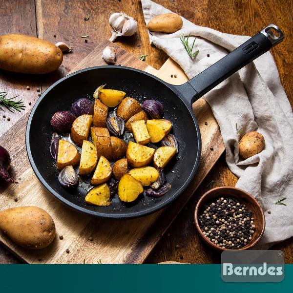 Berndes Edition 100 Schmorpfanne mit Deckel, Pfanne, Aluguss, Schwarz, 24 cm, 031625 Bild 7