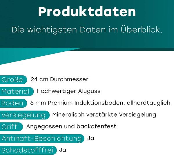 Berndes Edition 100 Schmorpfanne mit Deckel, Pfanne, Aluguss, Schwarz, 24 cm, 031625 Bild 6