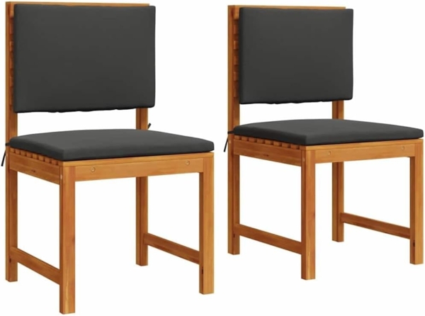 vidaXL Gartenstuhl mit Kissen 2 pcs Braun Massivholz Akazie 4107156