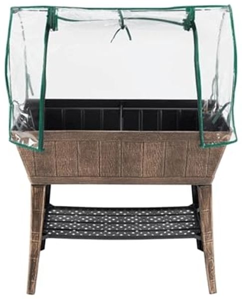 HTI-Living mit Frühbeetabdeckung Braun Hochbeet Nessa