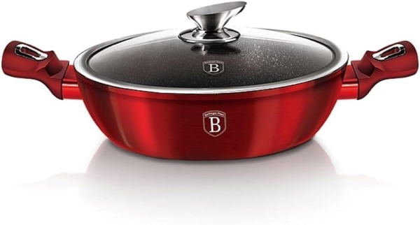 Berlinger Haus Kochen Berlinger Haus Granit-Woktopf 32cm 4.9l Metallic Line Burgundy BH1264N