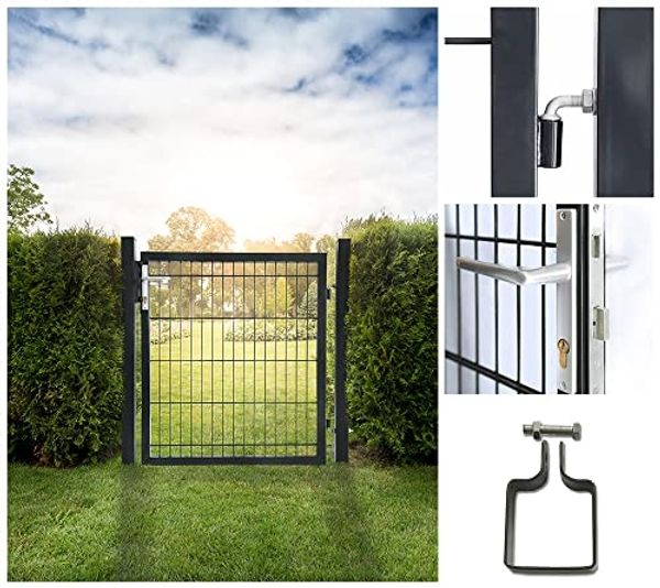 HOME DELUXE Gartentor für Doppelstabmattenzaun PORTARIUS - 120 cm Anthrazit Bild 2