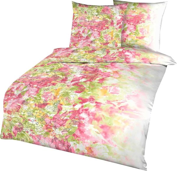 Kaeppel Mako Satin Bettwäsche Blumen Wild Paradise Weiss 135x200 cm