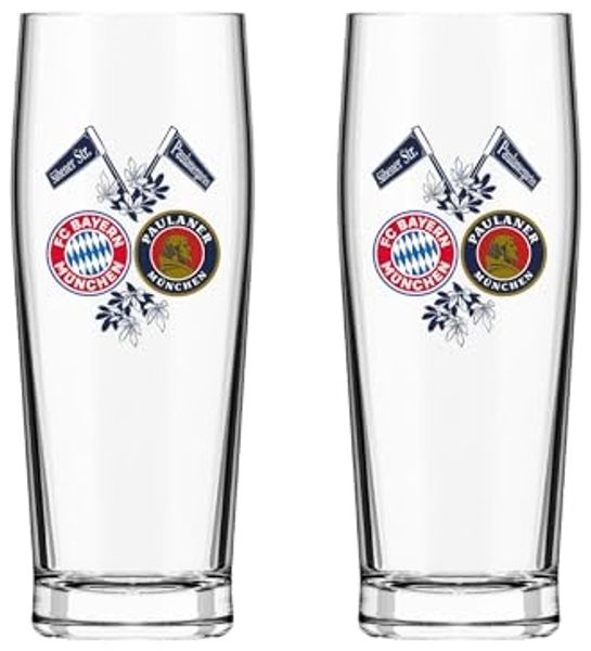 FC Bayern München Gläser-Set FC Bayern München Halbeglas I Bierglas I 2er-Set I Je 0,5 l, Glas