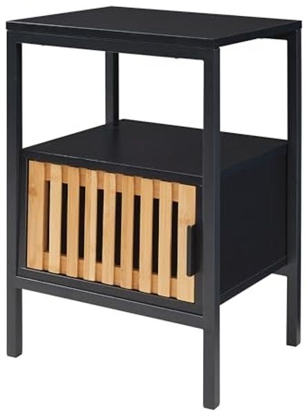 Nachttisch Luniehti 58x40x33 cm Schwarz/Natur [en. casa] Bild 4