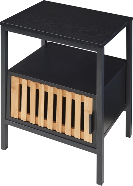 Nachttisch Luniehti 58x40x33 cm Schwarz/Natur [en. casa] Bild 5