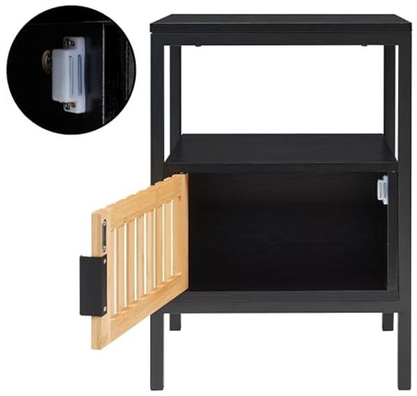 Nachttisch Luniehti 58x40x33 cm Schwarz/Natur [en. casa] Bild 6