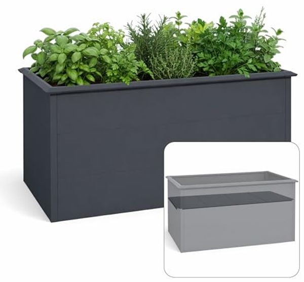 osoltus Hochbeet Set Schneckenkante Stahl verzinkt Anthrazit 150 x 75 cm