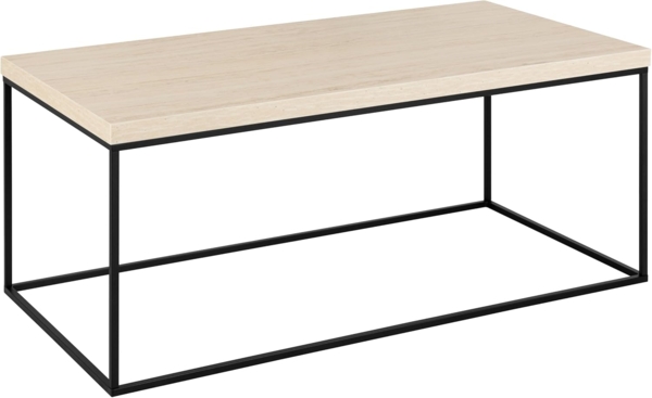 ACTONA GROUP Couchtisch Barossa Wohnzimmertisch, Sofatisch, Kaffeetisch, rechteckig, Steinoptik, schwarze Stahlbeine, Breite 110 cm