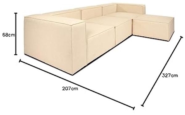HOME DELUXE Ecksofa Modulares Sofa FINO - L, individuell Stellbar 4 Teile, Couch, Wohnzimmersofa, Modulsofa Bild 3