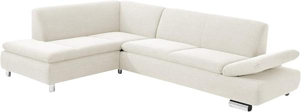 Terrence Ecksofa Strukturgewebe Creme Metallfüße verchromt