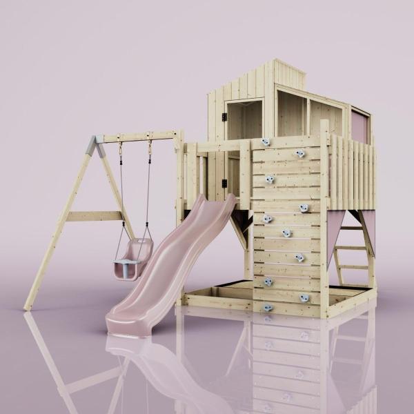 PolarPlay Spielturm Lotta aus Holz in Rosa