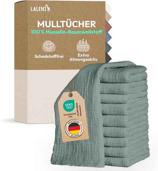 Laleni Spucktuch Spucktücher Baby aus Reiner Baumwolle in 70x70, (30-tlg), OEKO-TEX Zertifizierte Mulltücher