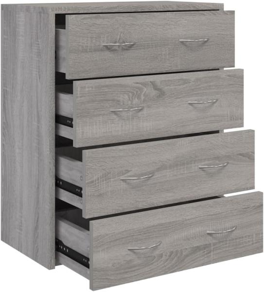 vidaXL Kommode mit 4 Schubladen 60x30,5x71 cm Grau Sonoma 342581