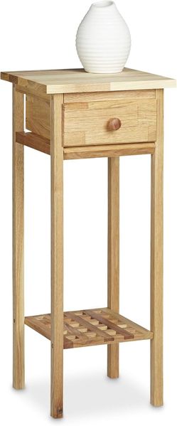 Relaxdays Telefontisch, MDF Walnuss, 60 x 25 x 25 cm