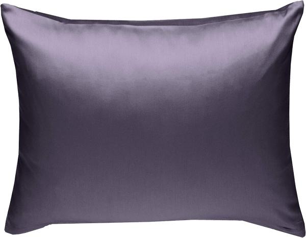 Bettwaesche-mit-Stil Mako-Satin / Baumwollsatin Bettwäsche uni / einfarbig lila Kissenbezug 70x90 cm