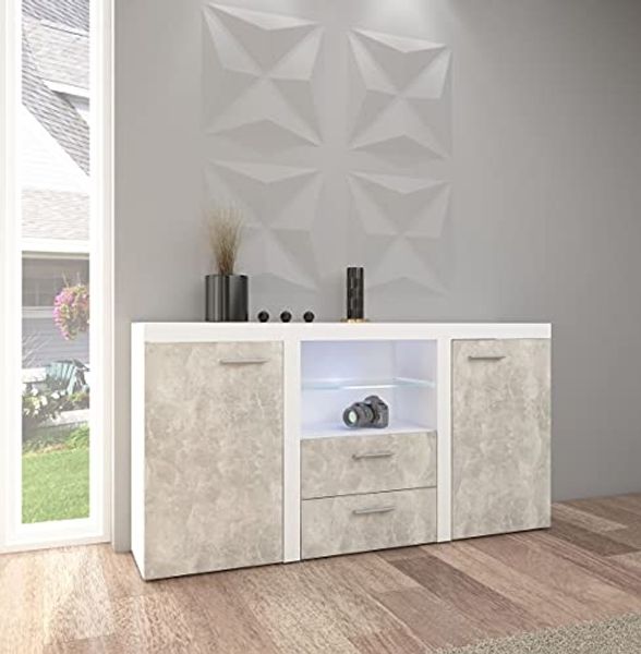 Sideboard Rumba Betonoptik Weiß matt