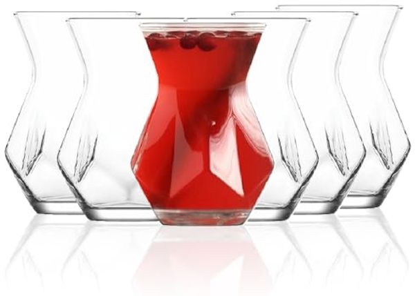 LAV Alya 6 Teegläser, 165 ml, transparentes Glas, klassisch & alltagstauglich