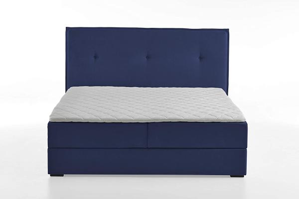 Atlantic Home Collection Lucy Boxbett mit modernem Kopfteil, Taschenfederkernmatratze, Härtegrad 2, inklusive Topper, Navyblau, 180x200 cm Bild 2