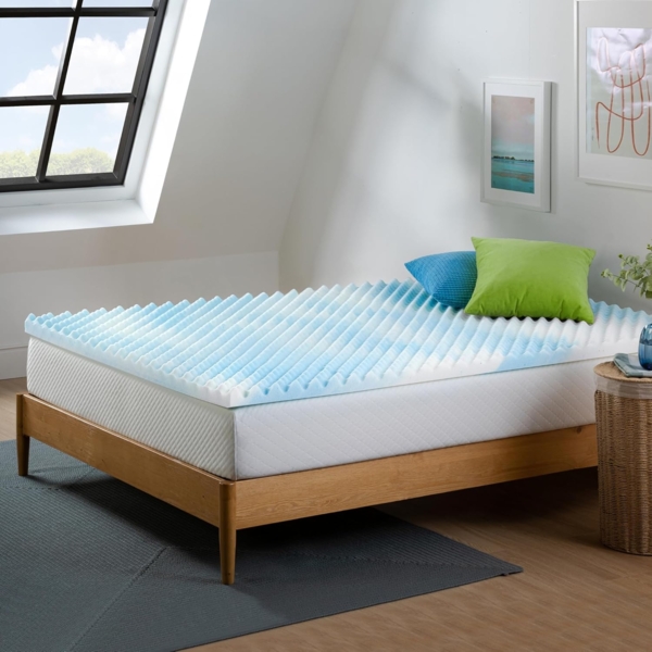 ZINUS Kühlender Swirl Gel Memoryschaum-Matratzen-Topper | Kühlung, Design für Luftzirkulation | Druckentlastung | 140x200 cm | OEKO-TEX-zertifiziert | Für Matratze, Bett, Sofa Bild 2