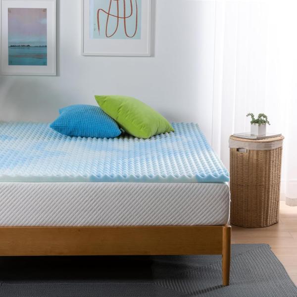 ZINUS Kühlender Swirl Gel Memoryschaum-Matratzen-Topper | Kühlung, Design für Luftzirkulation | Druckentlastung | 140x200 cm | OEKO-TEX-zertifiziert | Für Matratze, Bett, Sofa Bild 1