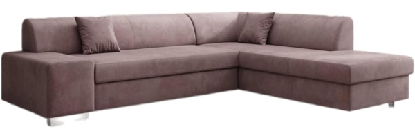 Designer Sofa Pina mit Schlaf- und Klappfunktion Samt Rosé Rechts