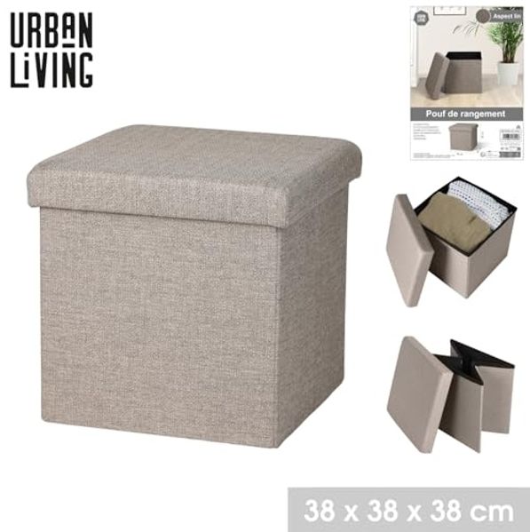 Urban Living Sitzwürfel Sitzhocker faltbar Sitzwürfel "ASPECT LIN" Sitz-Box, mit Stauraumfach Bild 6