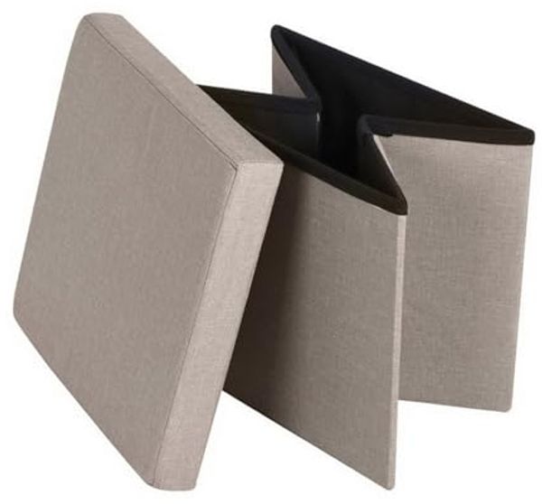 Urban Living Sitzwürfel Sitzhocker faltbar Sitzwürfel "ASPECT LIN" Sitz-Box, mit Stauraumfach Bild 4