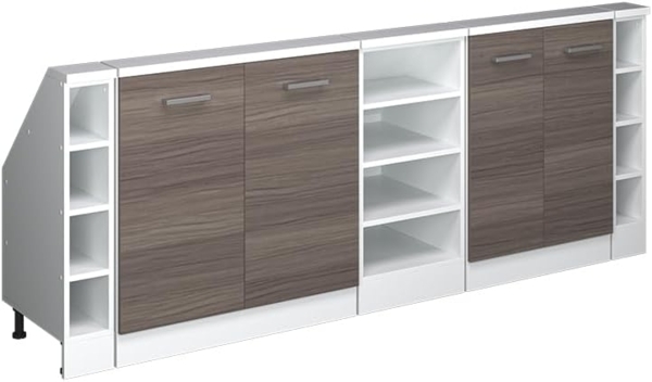 Dachschrägenschrank-Set Rion Edelgrau/Weiß 5er Set Vicco