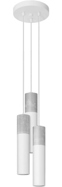 SOLLUX SL. 1080 Pendelleuchte BORGIO 3P weiss Beton, Stahl 40W L: 20cm B: 20cm H: 110cm dimmbar