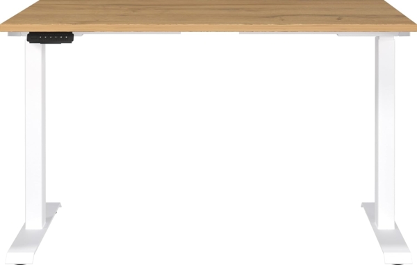 Germania Schreibtisch 7907-552, in Grandson-Eiche-Nb./Weiß, EL. höhenverstellb, 120 x 120 x 80 cm (BxHxT) Bild 3