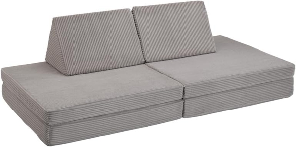 Traumnacht Abenteuer Sofa mit kuscheligem Bezug aus hochwertigem Kord Gewebe, waschbar, 81,5 x 81,5 x 12 cm, steingrau, produziert nach deutschem Qualitätsstandard