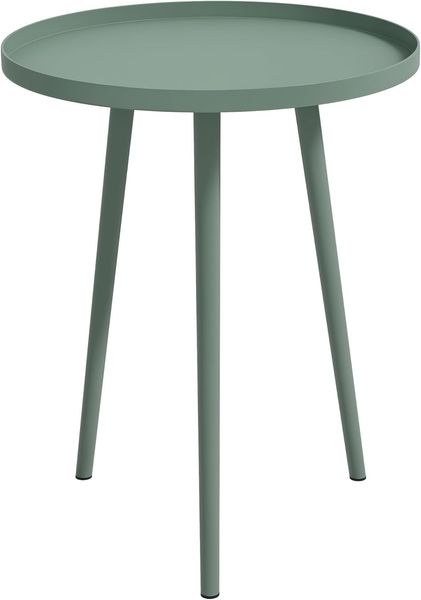 Outsunny Gartentisch wetterfest, mit erhöhtem Rand, aus Stahl, rund (Balkontisch, 1-St, Beistelltisch Garten), 20kg belastbar, Ø40x50H cm, für Outdoor Indoor Balkon Terrasse Grün