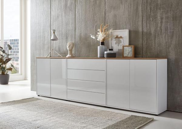 BMG Möbel Sideboard Mailand Set 5 (Kommode Anrichte Aktenschrank), 2x Schuhschrank, 1 x Schubkastenkommode