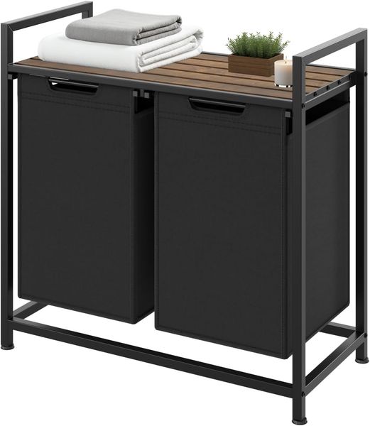 tectake Wäschekorb Wäschesortierer, Industrial-Style, 2 oder 3 ausziehbare Fächer
