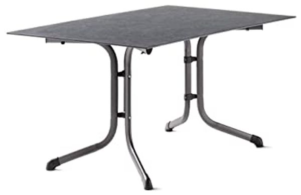 SIEGER 5160-31 Klapptisch Polytec (HPL) 120x80 cm Stahlgestell eisengrau / Tischplatte Polytec (HPL) Beton hell