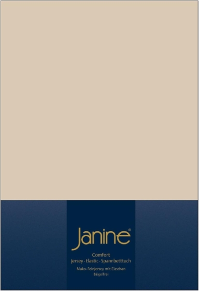 Janine Design Jersey Elastic Spannbetttuch Sand, 140x200 cm - 160x220 cm