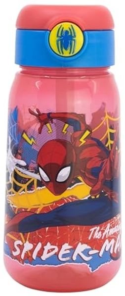 Spiderman Trinkflasche 510ml Auslaufsicher Kinderflasche mit Trinkhalm