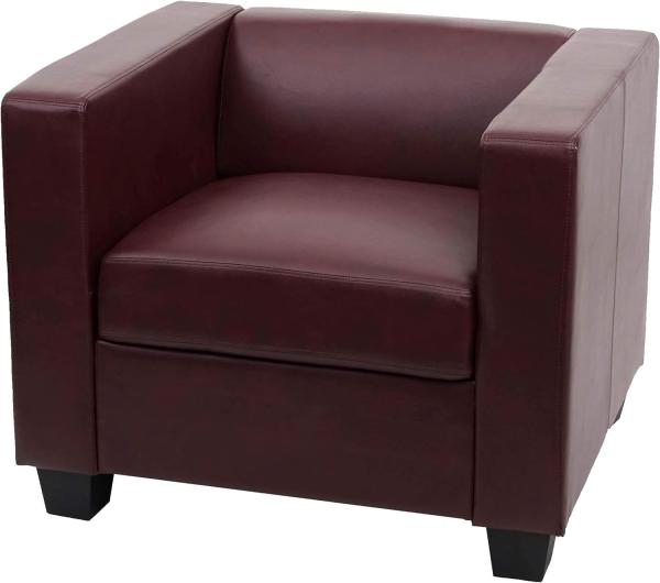 Sessel Loungesessel Lille ~ Kunstleder, rot-braun