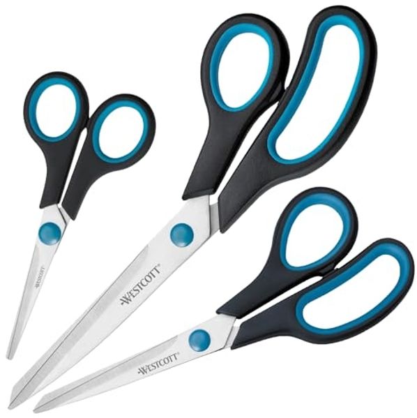 WESTCOTT Scheren-Set Easy Grip, (3-tlg), 14/ 20/ 24,5 cm, für Rechtshänder